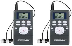® EXG-108 Wireless Portable Pocket DSP FM Stereo Radio Digital Receiver with Mini LCD Clock Earphone for Tour Guide System Teaching Meeting - 2 Pack (Gray) ® EXG-108 Wireless Portable Pocket DSP FM Stereo Radio Digital Receiver with Mini LCD Clock Earphone for Tour Guide System Teaching Meeting - 2 Pack (Gray)