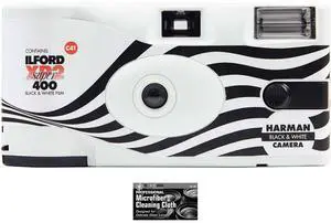 XP2 35mm ISO-400 B&W One-Time Single-Use Disposable Camera with Flash - 27 Exposures with Microfiber Cleaning Cloth XP2 35mm ISO-400 B&W One-Time Single-Use Disposable Camera with Flash - 27 Exposures with Microfiber Cleaning Cloth
