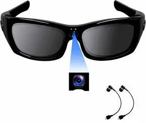 Camera Glasses HD 1080P Video Glasses Bluetooth Sunglasses Camera UV Protection Polarized Lens Sport Action Cam with Earphones for Travel, Cycling, Driving and Other Outdoor Sports Camera Glasses HD 1080P Video Glasses Bluetooth Sunglasses Camera UV Protection Polarized Lens Sport Action Cam with Earphones for Travel, Cycling, Driving and Other Outdoor Sports