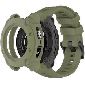 Silicone Watch Band Compatible for Garmin Instinct E 40mm/45mm - Soft Breathable Waterproof Strap for Men Women, Adjustable Sport Wristband with PC Case Bumper Silicone Watch Band Compatible for Garmin Instinct E 40mm/45mm - Soft Breathable Waterproof Strap for Men Women, Adjustable Sport Wristband with PC Case Bumper