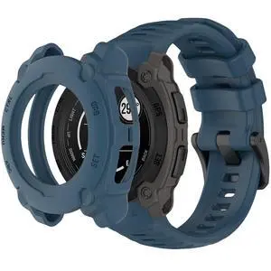 Silicone Watch Band Compatible for Garmin Instinct E 40mm/45mm - Soft Breathable Waterproof Strap for Men Women, Adjustable Sport Wristband with PC Case Bumper Silicone Watch Band Compatible for Garmin Instinct E 40mm/45mm - Soft Breathable Waterproof Strap for Men Women, Adjustable Sport Wristband with PC Case Bumper