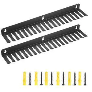 Wall Mountable Cable Hanger and Organizer 2 Pcs Steel Cable Rack with 19 Cable Slots Width from 5-9mm,Sturdy Cable Holder Wall Mount Black Cord Rack Organizer for Office Studio Bench Workshop Wall Mountable Cable Hanger and Organizer 2 Pcs Steel Cable Rack with 19 Cable Slots Width from 5-9mm,Sturdy Cable Holder Wall Mount Black Cord Rack Organizer for Office Studio Bench Workshop