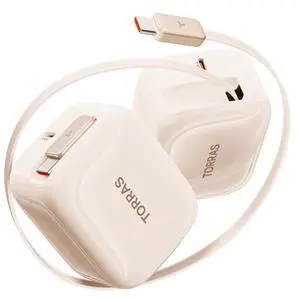 FlexLine 35W USB C Charger, Dual-Port GaN Retractable Charger, Gold | iPhone 17/16/15, Galaxy, Pixel, iPad compatible, built-in braided cable, dual-device fast charging, travel and desk use FlexLine 35W USB C Charger, Dual-Port GaN Retractable Charger, Gold | iPhone 17/16/15, Galaxy, Pixel, iPad compatible, built-in braided cable, dual-device fast charging, travel and desk use