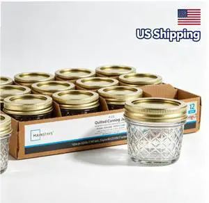 Mini Quilted Glass Mason Jars 4oz, 12Pack with Airtight TwoPiece Lids for Canning & Gifting Mini Quilted Glass Mason Jars 4oz, 12Pack with Airtight TwoPiece Lids for Canning & Gifting