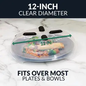 12Inch Clear Microwave Splatter Cover with BuiltIn Magnets, Ventilated Plate Lid 12Inch Clear Microwave Splatter Cover with BuiltIn Magnets, Ventilated Plate Lid