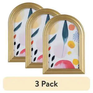 ArchShaped Decorative Picture Frames, 4×6 Inch, Warm Gold Finish, Tabletop & Wall Mount, 3Pack ArchShaped Decorative Picture Frames, 4×6 Inch, Warm Gold Finish, Tabletop & Wall Mount, 3Pack