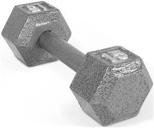 15 lb CastIron Hex Dumbbell, Single NonRolling Hex Weight, Knurled Handle 15 lb CastIron Hex Dumbbell, Single NonRolling Hex Weight, Knurled Handle