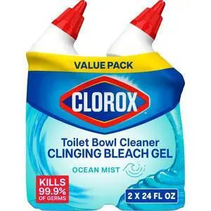 Clinging Bleach Gel Toilet Bowl Cleaner, Ocean Mist Scent, LongStay Formula, 24 fl oz, 2Pack Clinging Bleach Gel Toilet Bowl Cleaner, Ocean Mist Scent, LongStay Formula, 24 fl oz, 2Pack