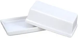 Stoneware Butter Dish with Lid, ArcticWhite Ceramic Butter Keeper for Kitchen Countertop Stoneware Butter Dish with Lid, ArcticWhite Ceramic Butter Keeper for Kitchen Countertop