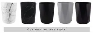 Mainstays 5Gallon NoLid Plastic Trash Can, Black Marble Finish, Waste Bin for Bathroom & Office Mainstays 5Gallon NoLid Plastic Trash Can, Black Marble Finish, Waste Bin for Bathroom & Office