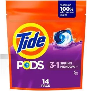 Tide PODS 3in1 Concentrated Laundry Detergent Pacs, Spring Meadow Scent, 14Count Tide PODS 3in1 Concentrated Laundry Detergent Pacs, Spring Meadow Scent, 14Count