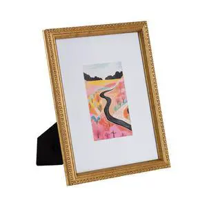 DesignOvation Beaded Gold Tabletop Picture Frame, 8×10 Frame Matted for 4×6 Photo DesignOvation Beaded Gold Tabletop Picture Frame, 8×10 Frame Matted for 4×6 Photo