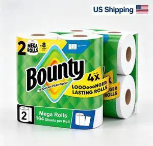 Bounty SelectASize White Paper Towels, 2 Mega Rolls, 164 Sheets Each Bounty SelectASize White Paper Towels, 2 Mega Rolls, 164 Sheets Each