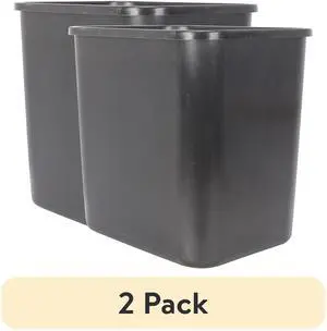 (2Pack) Mainstays 3 Gallon OpenTop Plastic Trash Can, Black, Bathroom & Office Waste Bin (2Pack) Mainstays 3 Gallon OpenTop Plastic Trash Can, Black, Bathroom & Office Waste Bin