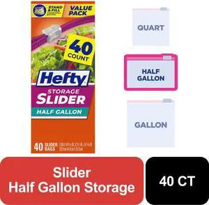 MaxLock Slider Seal HalfGallon Food Storage Bags, Expandable Bottom, 40 Pack MaxLock Slider Seal HalfGallon Food Storage Bags, Expandable Bottom, 40 Pack