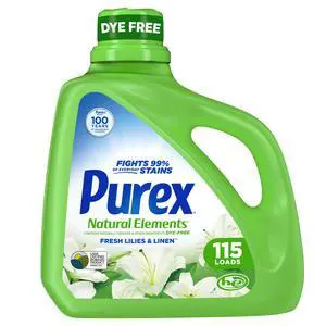 Purex Natural Elements Liquid Detergent, Fresh Lilies & Linen, 150 fl oz, 115 Loads Purex Natural Elements Liquid Detergent, Fresh Lilies & Linen, 150 fl oz, 115 Loads