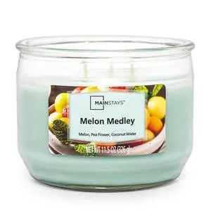 Mainstays Melon Medley 3Wick Scented Jar Candle, 11.5 oz, Up to 25 Hour Burn Time Mainstays Melon Medley 3Wick Scented Jar Candle, 11.5 oz, Up to 25 Hour Burn Time