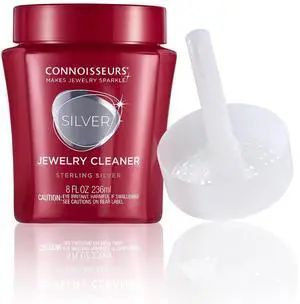 Connoisseurs Silver Jewelry Tarnish Remover, Sterling Silver Cleaner, 8 fl oz, With Dip Tray Connoisseurs Silver Jewelry Tarnish Remover, Sterling Silver Cleaner, 8 fl oz, With Dip Tray