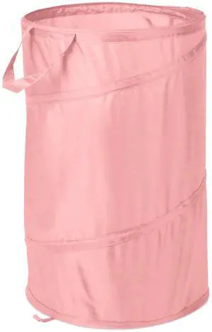 Mainstays PopUp Spiral Polyester Laundry Hamper, Pink, 2Load Capacity Mainstays PopUp Spiral Polyester Laundry Hamper, Pink, 2Load Capacity