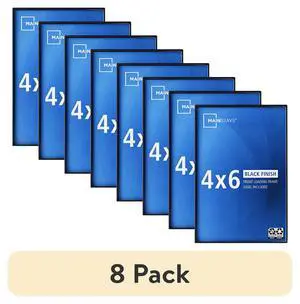 (8 Pack) Mainstays 4 x 6 Inch Black FrontLoading Picture Frames, Wall or Tabletop Display (8 Pack) Mainstays 4 x 6 Inch Black FrontLoading Picture Frames, Wall or Tabletop Display