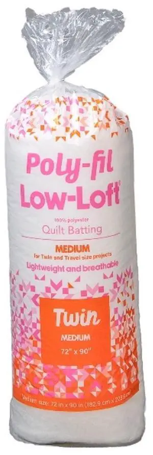 Fairfield PolyFil Low Loft Quilt Batting, 100% Polyester, 72" x 90", Queen Size Fairfield PolyFil Low Loft Quilt Batting, 100% Polyester, 72" x 90", Queen Size