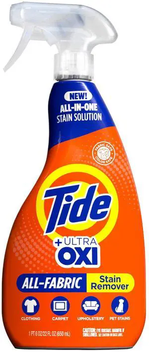 Tide +Ultra Oxi AllFabric Stain Remover Spray, MultiSurface Cleaner, 22 fl oz Tide +Ultra Oxi AllFabric Stain Remover Spray, MultiSurface Cleaner, 22 fl oz