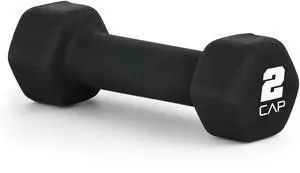 CAP, 2lb Neoprene Dumbbell, Black, Single CAP, 2lb Neoprene Dumbbell, Black, Single