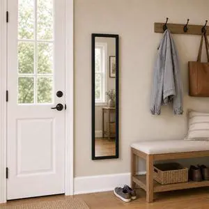 Mainstays 13.5 in x 49.5 in Black Modern Door Mirror Mainstays 13.5 in x 49.5 in Black Modern Door Mirror