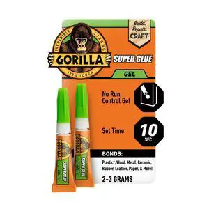 Gorilla Clear Super Glue Gel 3g, Mini Tubes, 2 Count Gorilla Clear Super Glue Gel 3g, Mini Tubes, 2 Count