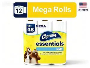 Charmin Essentials Soft Toilet Paper 12 Mega Rolls, 330 Sheets Per Roll Charmin Essentials Soft Toilet Paper 12 Mega Rolls, 330 Sheets Per Roll