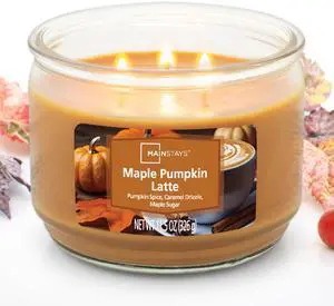 Mainstays 3-Wick Glass Jar Candle, Maple Pumpkin Latte, 11.5 oz Mainstays 3-Wick Glass Jar Candle, Maple Pumpkin Latte, 11.5 oz