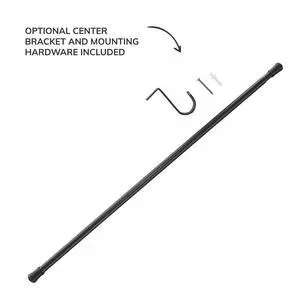 Mainstays 1" Black Adjustable Tension Window Curtain Rod, 48- 84" Mainstays 1" Black Adjustable Tension Window Curtain Rod, 48- 84"