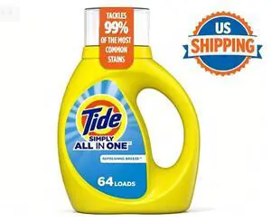 Tide Simply Liquid Laundry Detergent, Refreshing Breeze Scent, 84 fl oz, 64 Loads Tide Simply Liquid Laundry Detergent, Refreshing Breeze Scent, 84 fl oz, 64 Loads