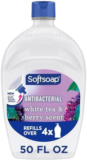 Softsoap Antibacterial Liquid Hand Soap, New Easy Pour Spout, White Tea and Berry Scent, 50 fl oz Softsoap Antibacterial Liquid Hand Soap, New Easy Pour Spout, White Tea and Berry Scent, 50 fl oz