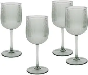 Better Homes & Gardens 4-Piece Green Ribbed Tritan Wine Glass Set Better Homes & Gardens 4-Piece Green Ribbed Tritan Wine Glass Set