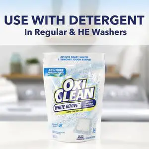 OxiClean White Revive Laundry Whitener and Laundry Stain Remover Power Paks, 24 Count OxiClean White Revive Laundry Whitener and Laundry Stain Remover Power Paks, 24 Count