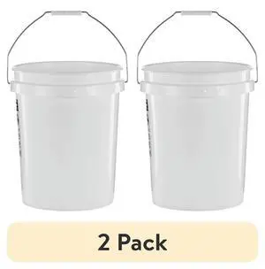 (2 pack) United Solutions 5 Gallon Round Utility Bucket, Comfort Handle, Plastic, White, PN0149, 1 Each (2 pack) United Solutions 5 Gallon Round Utility Bucket, Comfort Handle, Plastic, White, PN0149, 1 Each