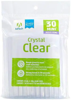 AdTech 4" Mini Hot Glue Sticks, Clear, 30-Pack AdTech 4" Mini Hot Glue Sticks, Clear, 30-Pack