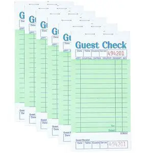 Budgenix Guest Checks Server Note Pads, 6 Pack, 300 Order Pads Budgenix Guest Checks Server Note Pads, 6 Pack, 300 Order Pads