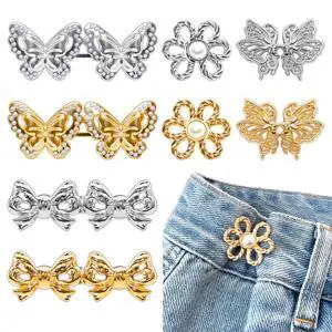 8 Sets Adjustable Detachable Decorative Waist Buckles, Jeans Buttons for Crystal Pants (Gold) 8 Sets Adjustable Detachable Decorative Waist Buckles, Jeans Buttons for Crystal Pants (Gold)