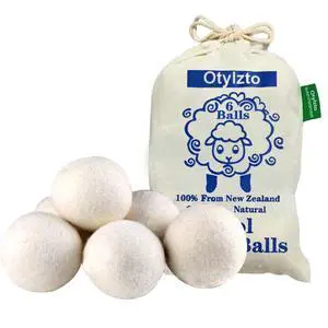 Otylzto Wool Dryer Balls 6-Pack, Reusable Natural Fabric Softener, Reduce Wrinkles, Faster Drying, Eco-Friendly Otylzto Wool Dryer Balls 6-Pack, Reusable Natural Fabric Softener, Reduce Wrinkles, Faster Drying, Eco-Friendly