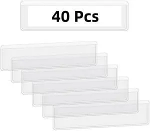 40 Pack Self Adhesive Label Holders Clear Plastic Shelf Tag Index Card Pockets for Mailbox Bookshelf Supermarket Storage Bins Library 40 Pack Self Adhesive Label Holders Clear Plastic Shelf Tag Index Card Pockets for Mailbox Bookshelf Supermarket Storage Bins Library