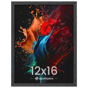 upsimples 12x16 Picture Frame, Black, Engineered Wood, Wall Gallery, 1 Pack upsimples 12x16 Picture Frame, Black, Engineered Wood, Wall Gallery, 1 Pack