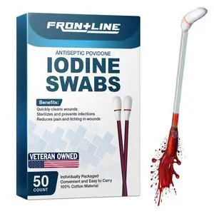 Povidone Iodine Antiseptic Swabs, 50 Pack, for Wound Care Povidone Iodine Antiseptic Swabs, 50 Pack, for Wound Care