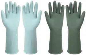 Rubber Gloves For Dishwashing, 2Pairs, Reusable, Long-Lasting, Non-Slip Rubber Gloves For Dishwashing, 2Pairs, Reusable, Long-Lasting, Non-Slip