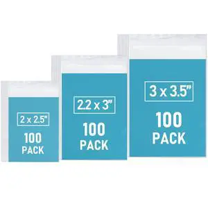 300 PCS Mini Baggies, 3 Assorted Sizes, Small Plastic Bags 300 PCS Mini Baggies, 3 Assorted Sizes, Small Plastic Bags