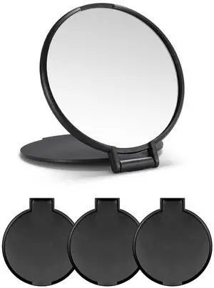 MOMIRA Compact Mirror 3-Pack, 2.4" Dia, Small Purse Mirror, Black MOMIRA Compact Mirror 3-Pack, 2.4" Dia, Small Purse Mirror, Black