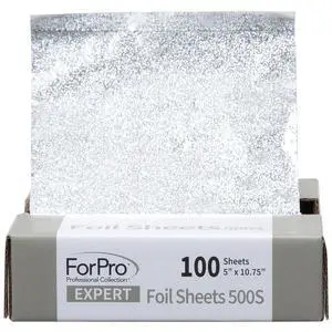 ForPro Expert 500S Embossed Aluminum Foil Sheets, 5"W x 10.75"L, 100-Count, Food Safe, Pop-Up Dispenser for Hair Color & Highlighting ForPro Expert 500S Embossed Aluminum Foil Sheets, 5"W x 10.75"L, 100-Count, Food Safe, Pop-Up Dispenser for Hair Color & Highlighting