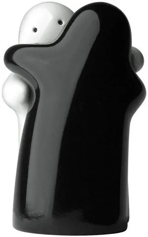 Salt and Pepper Shakers Couple Set, Hugging Design, Black and White, Modern Vintage, Easy Refill and Dispenser Salt and Pepper Shakers Couple Set, Hugging Design, Black and White, Modern Vintage, Easy Refill and Dispenser