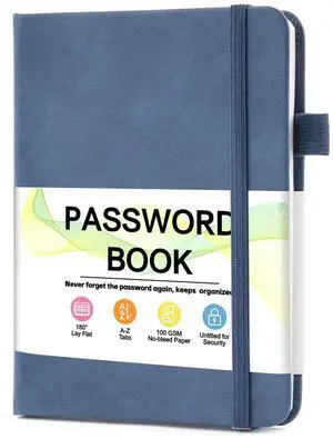 MOSA BEAR Password Keeper Book with Alphabetical Tabs, 4.3"x5.7", Dark Blue, for Website Addresses and Logins MOSA BEAR Password Keeper Book with Alphabetical Tabs, 4.3"x5.7", Dark Blue, for Website Addresses and Logins